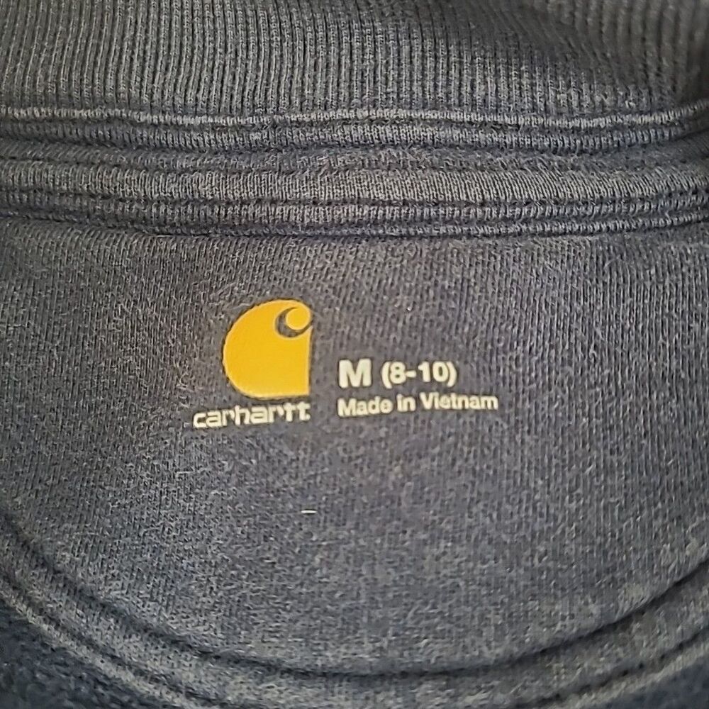 Carhartt Zip Up Sweatshirt M Full Embroidered Arm Sleeve BLue monochrome - Picture 10 of 13